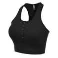 thumbnail image 2 of FashionMille Women's Buttoned Slevveless Casual Rib Racerback Crop Tank Top Summer Shirt, 2 of 5