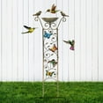 thumbnail image 4 of Bird Bath Outdoor, Antique Garden Iron Trellis with Decorative Hummingbirds Detachable Bird Bath Bowl Metal Potted Plant Support for Climbing Flowers(A,41in), 4 of 6