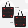 thumbnail image 3 of Naloa Cardiogram and Heart Tote Bag for Women, Foldable Tote Bag With Zipper, Large Shoulder Bag, Top Handle Handbag for Travel, Work, Shopping, 3 of 9
