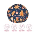 thumbnail image 5 of Kdxio Gingerbread Delights Print Shower Cap for Women,Elastic and Reusable,Double Waterproof Layers Bathing Hat, 5 of 6