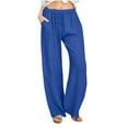 thumbnail image 1 of FNFYFH Clearance Ladies Plus Size Linen Pants Solid Color Breathable, 1 of 5