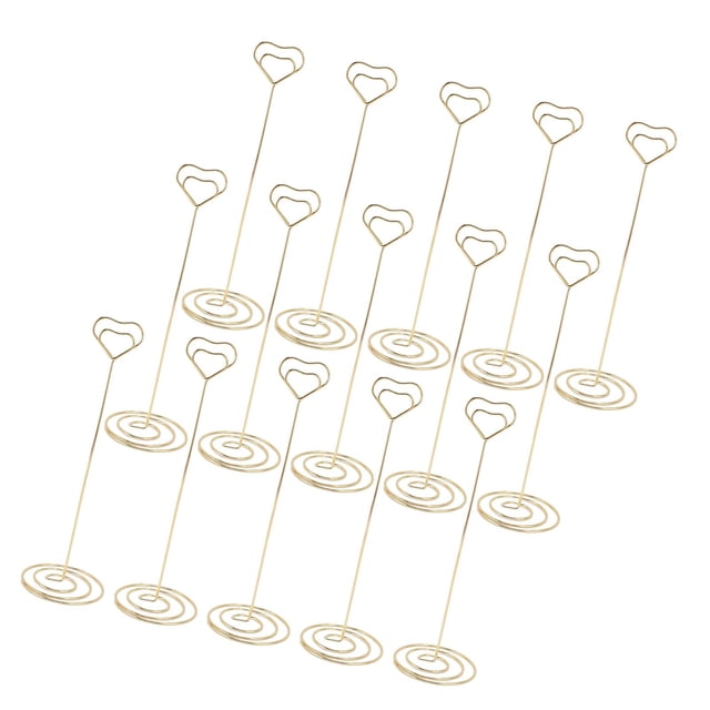 Table Number Holders, 15PCS Place Card Holders, Iron Wire Picture Photo Holders Stand, Small Table Card Holders, 22cm Heart Shaped Table Sign Holders for Wedding, Party, Birthday