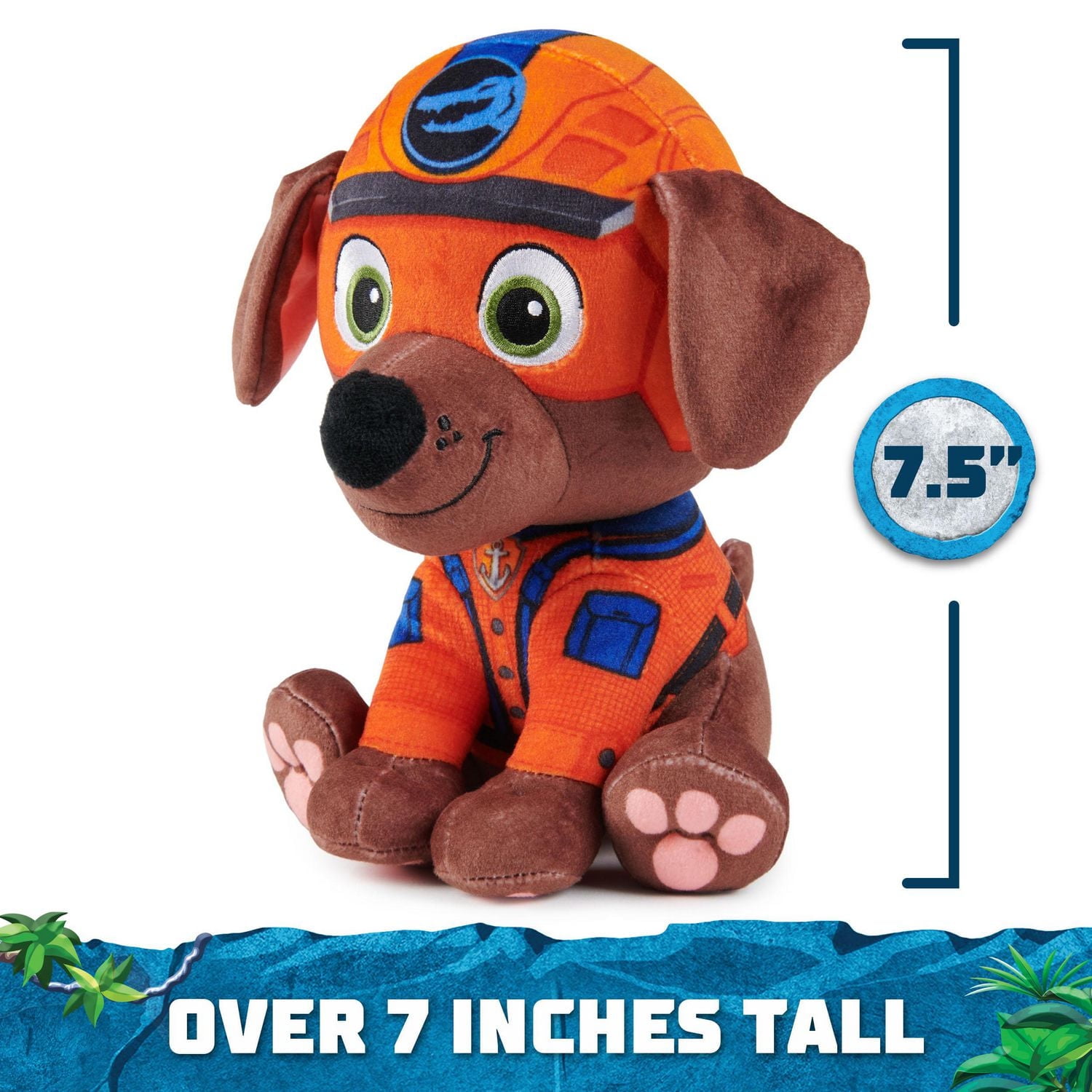 PAW Patrol Jungle Pups, Tracker 8-Inch Plush, Stuffed Animal Kids Toys for Boys & Girls Ages 3 and Up