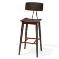 thumbnail image 1 of Abbott Retro Contemporary Wood/Steel Barstool - Ash/Brick Red, 1 of 2