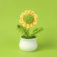 thumbnail image 1 of Girasol de lana de punto en maceta con flores artificiales para estudio, decoración de escritorio, temporada de graduación, regalo del día del maestro, 1 of 6