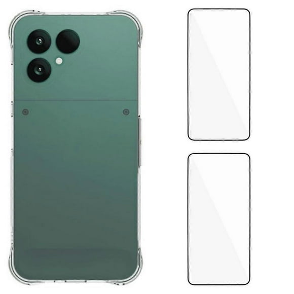 Compatible For Fairphone 6 TPU Case WANLONFENG WL2 Series 2.0mm Phone Cover with 2Pcs Tempered Glass Films