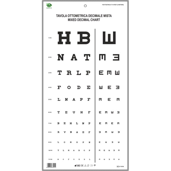 Mixed Decimal Eye Chart 3 Meter