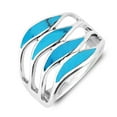 thumbnail image 2 of Amazing Waves Myriad of Blue Turquoise Stone Sterling Silver Ring-7, 2 of 4