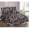 thumbnail image 1 of Juego de edredón Bed in Bag de 6 piezas en tamaño individual, diseño con estampado de fútbol, supersuave, para decoración de habitaciones de niñas y niños., 1 of 2