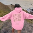 thumbnail image 5 of Christian Hoodies for Women 2025 Faith Over Fear Hoodie Christian Hoodie with Pockets Hooded Sweatshirt Women Pullover, 5 of 8