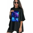 thumbnail image 3 of Plus Size Shirt for Women Black Tops for Women Short Sleeves Shirt for Women Turtle T Shirt Oversized Shirt for Women S, 3 of 5