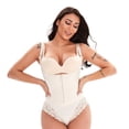 thumbnail image 4 of Corsé moldeador de cuerpo completo para mujer, corsé moldeador de cuerpo de una pieza con cremallera y encaje en la cadera, 4 of 5