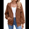 thumbnail image 1 of Sudadera con Capucha y Cremallera para Mujer, de Larga, para Otoño, con Capucha Extragrande, Chaquetas Informales de Moda Marrón S, 1 of 9