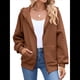 thumbnail image 1 of Sudadera con Capucha y Cremallera para Mujer, de Larga, para Otoño, con Capucha Extragrande, Chaquetas Informales de Moda Marrón L, 1 of 9