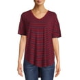 thumbnail image 2 of Time and Tru Women's V-Neck Tunic T-Shirt, 2-Pack, 2 of 5