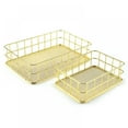 thumbnail image 2 of Iron Storage Basket Makeup Small Things Organizer Storage Holder Desktop Decor Iron Box Gold, 2 of 5