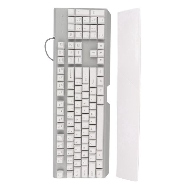 Clavier Filaire RGB, Caractères Clairs Clavier Illuminé Toucher Confortable Bonne Résilience Rétroéclairage Coloré avec Repose-Poignet pour Maison pour Bureau Blanc