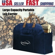IClover Firewood Log Carrier Bag Canvas Wood Tote Firewood Holder for Fireplaces Camping Wood Stoves Beaches