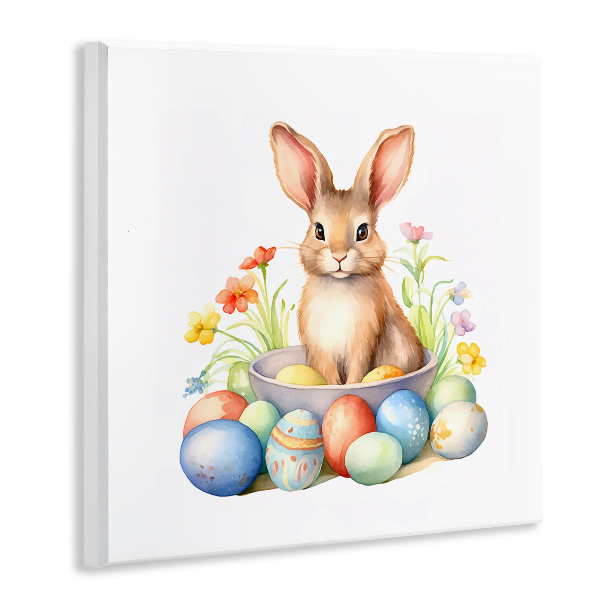 Easter Bunny & Eggs Wall Plaque Art, 12 x 12, By Andrea Haase