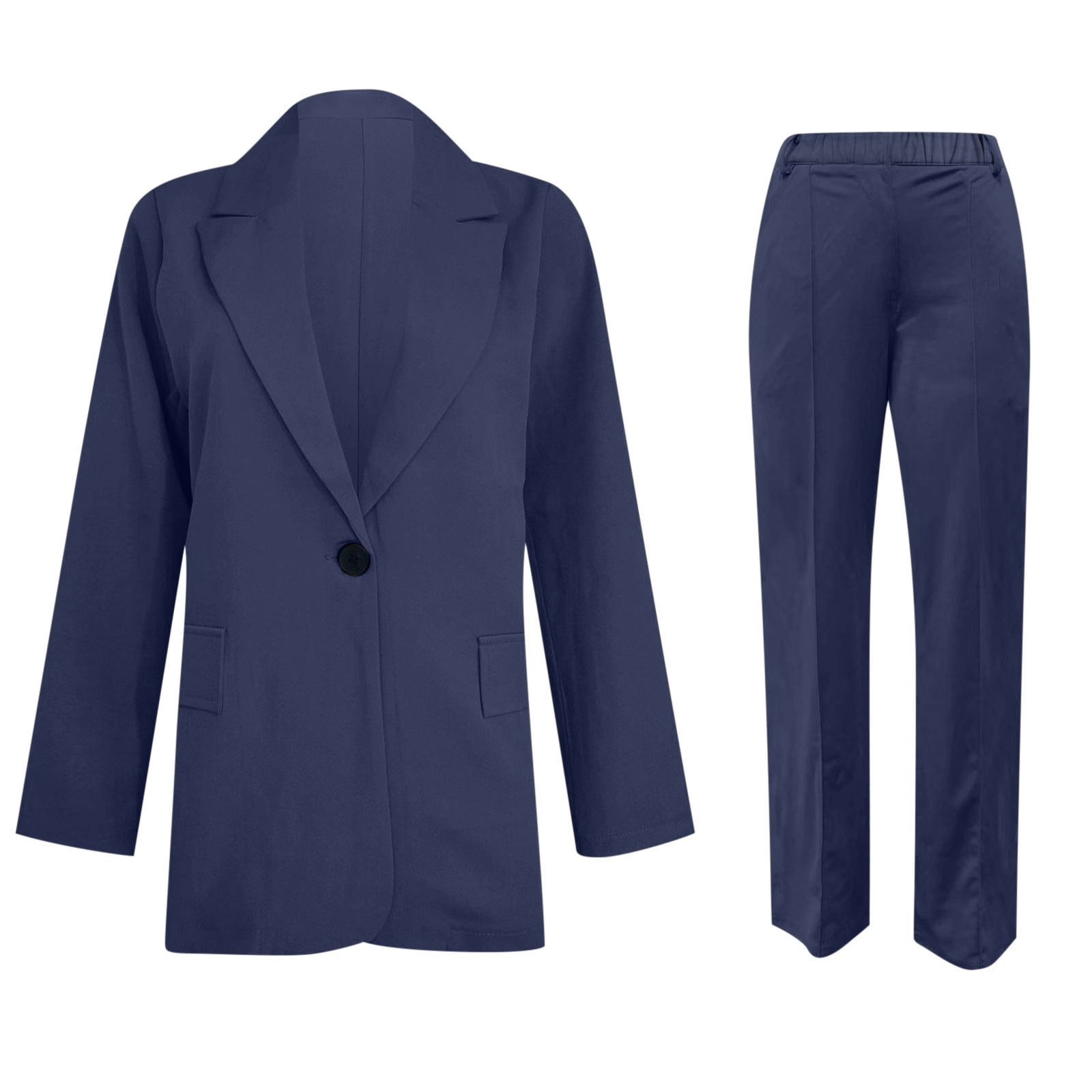 2026 Dressy Blazer Sets Women 2 Piece Business Outfits Plus Size Open Front Long Sleeve Blazers Matching Clothes