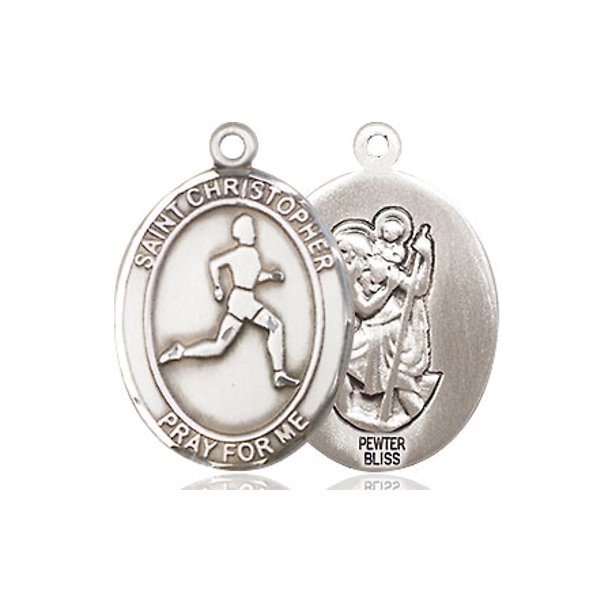 Bliss Bliss Medium Pewter St Christopher Track Field Medal 3 4 Inch Tall By 1 2 Inch Wide Medal Pendant St Christopher Is The Patron Saint Of Travelers Motorists Classic Style Youth Walmart Com Walmart Com