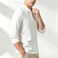 thumbnail image 4 of Chbgutlmr Undershirts for Men Long Sleeve Notch Neck Quarter Button T-Shirts Casual Fall Comfy Plain Shirts, 4 of 5