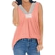 thumbnail image 2 of SAYOO , camisetas sin mangas salvajes a la moda para mujer, chaleco sin mangas con cuello en V y costuras de encaje, camisetas sueltas informales de verano para verano SAYOO  Moda, 2 of 4
