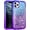 Dark Blue+Purple, variant on Case For iPhone 16 Series , Shockproof Protective Phone Cover with Liquid Quicksand Bling Sparkly Phone Case