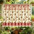 thumbnail image 4 of Oven Skirt Curtain,Farmhouse Tie Top Oven Curtain with Ruffle Trim and Ribbon Bow Ties | Washable Non-Stick Reusable | Dishwasher Cover for Furniture Surface Protection,29.72x21.65 Inch, 4 of 9