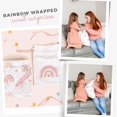 thumbnail image 4 of Gather & Knot Drawstring Gift Bags | Premium Canvas | 22" Extra Large | Reusable Fabric Wrap for Girls Baby Shower or Birthday | XL Rainbow Flat Bottom, 4 of 6