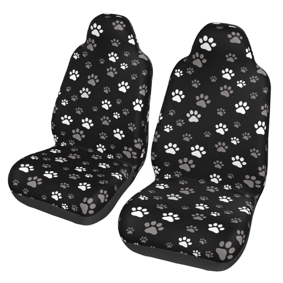KAKALAD Dog Paw Print 01 Car Accessories Seat Covers Set Vehicle Seat Covers Universal Front Seats Protector 2 Pcs