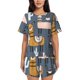 thumbnail image 1 of Fotbe Llama and Cactus Conjunto de Pijama Estampado para Mujer, 2 Piezas, Ropa de Dormir con Camiseta de Manga Corta y Shorts Suaves-Small, 1 of 6