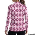 thumbnail image 2 of Jeiento Argyle Golf Ball Women's Golf Shirts, Moisture Wicking Athletic Tops, Long Sleeve V Neck Sun Protection Apparel for Golf Training, 2 of 7