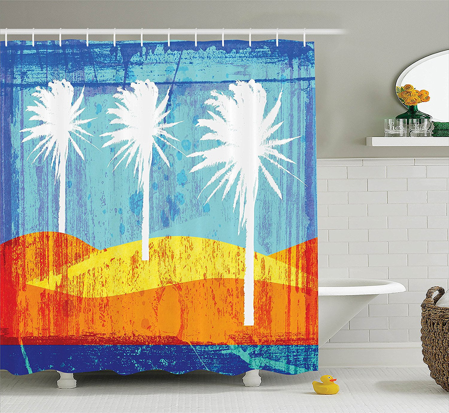 Tropical Plant Shower Curtain Bathroom Waterproof Thick LO Hooks  Decor Home 