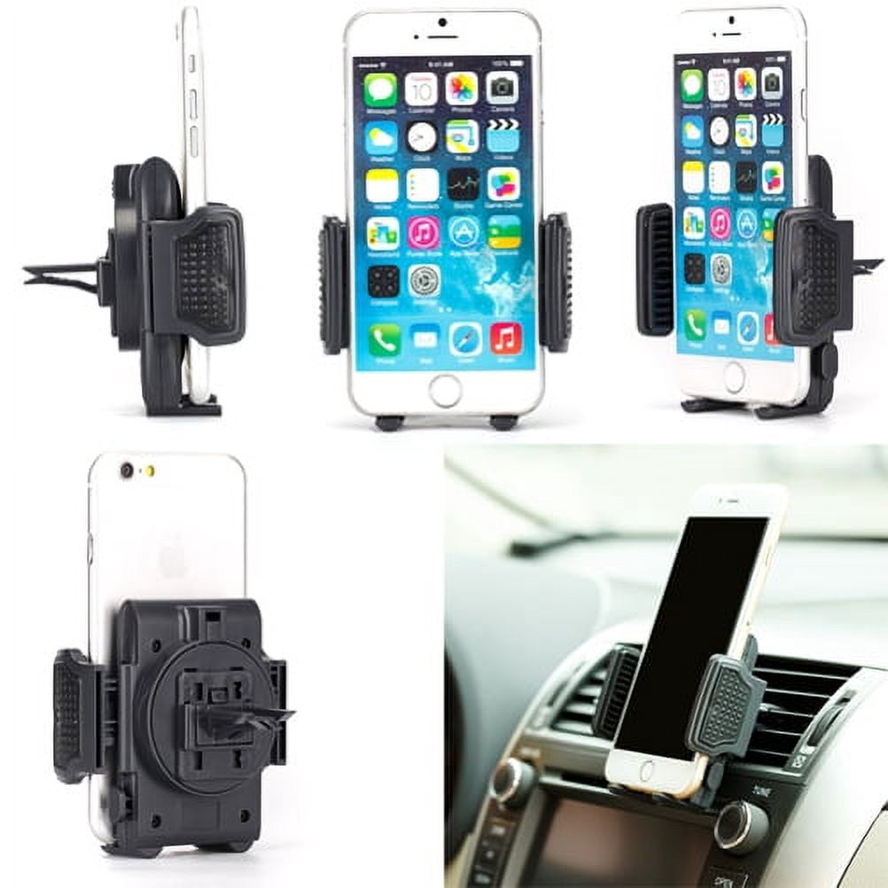 Car Mount for iPhone 14/Pro/Max/Plus - Dash Windshield Air Vent Holder Cradle 2-in-1