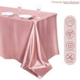 thumbnail image 4 of TURSTIN 4 Packs Satin Tablecloth 102 x 58 Inch Overlay Satin Table Cover Rectangle Bright Silk Tablecloth Smooth Fabric Table Decoration for Wedding Banquet Party Events, Rose Gold, 4 of 6