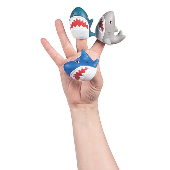 Shark Finger Puppets - Party Favors - 12 Pieces