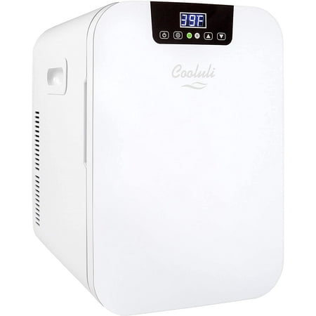 20 Liter Mini Fridge with Temperature Control - White Thermoelectric Cooler and Warmer for Bedroom, Office, Car, Dorm
