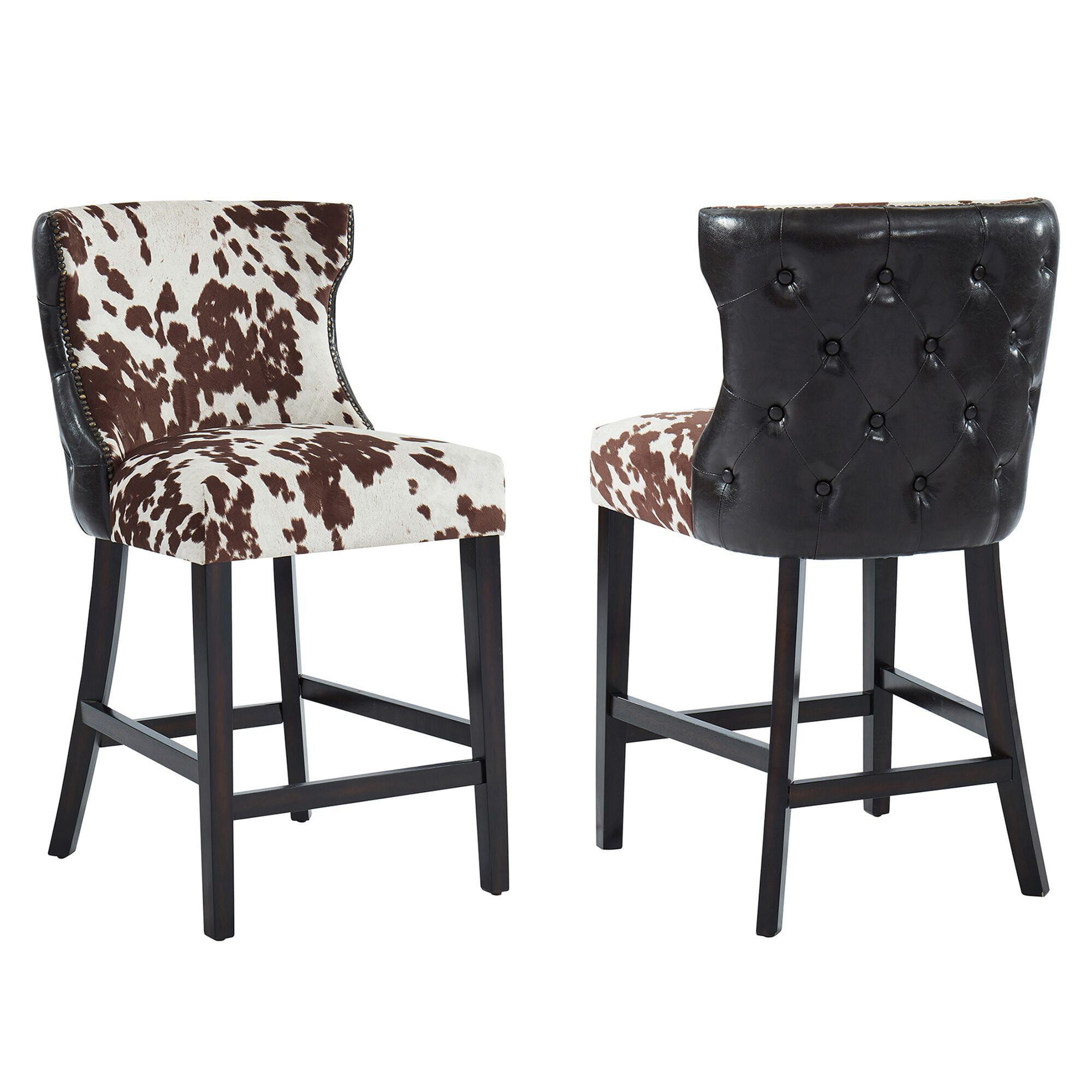 Contemporary Cowhide Counter Stools 40, Faux Cowhide Bar Stools