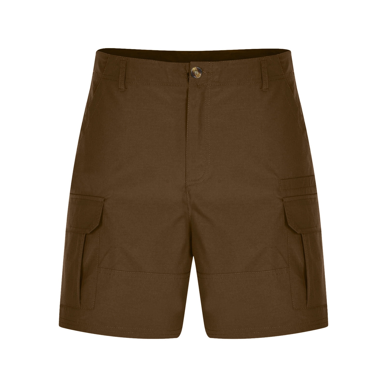 IYTR Men's Classic Cargo Stretch Short Pants Casual Solid Color Cargo Shorts Summer Outdoor Hiking Short Pants with Pockets (Coffee,XXL)