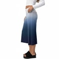 thumbnail image 4 of Women Fold Over Gauchos Capri Casual Low Rise Wide Leg Cropped Pants Summer Gradient Yoga Culottes Going Out Yoga Capris Dark Blue L, 4 of 7