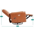 thumbnail image 5 of Naomi Home Willa Deluxe Motion Recliner Adult Faux Leather Living Room Swivel Recliners, Caramel, 5 of 19