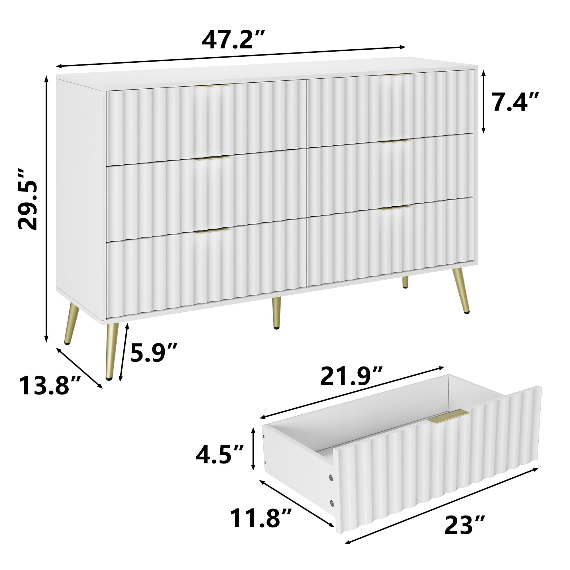 Finihen Modern 6 Drawer Dresser, Drawer Chest, Dresser Storage Cabinet, for Living Room, Bedroom, Hallway, Closet, White Finihen Modern 6 Drawer Dresser, Drawer Chest, Dresser Storage Cabinet, for Living Room, Bedroom, Hallway, Closet, White