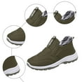 thumbnail image 4 of Rokment Womens Slip on Walking Snow Boots for Mom Seniors Cold Weather Non Slip Warm Fleece Lined Comfortable Nursing Work Winter Ankle Booties Green Size 6.5, 4 of 6