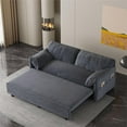 thumbnail image 3 of Tabaray 66" Sofa Bed Queen Size, Pull Out Couch Bed, 3-in-1 Convertible Sleeper Sofa with Side Pocket, Modern Velvet Futon Couch for Living Room, Small Space, Apartment, Bedroom, Dark Grey, 3 of 9