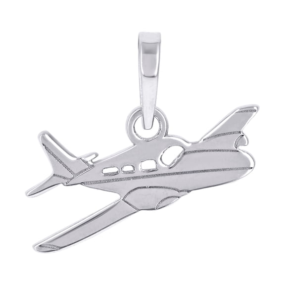 925 Sterling Silver Unisex Airplane Fashion Charm Pendant Necklace 19.3x20.6mm Wide Pendant for Women