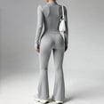thumbnail image 4 of Womens Two Piece Tracksuit Yoga Set Long Sleeve Zipper Jacket with Athletic High Waist Flare Leggings Workout Outfit, 4 of 5