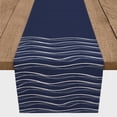 thumbnail image 3 of Creative Products Wavy Lines On Navy 16 x 90 Poly Twill Table Runner, 3 of 3