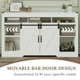 thumbnail image 5 of Zateety Farmhouse Wooden Movable Barn Door Storage Cabinet With Doors And Shelves White Tv Stands For Living Room, 5 of 7