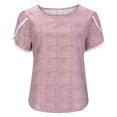 thumbnail image 3 of Patlollav Womens Plus Size T-Shirt Casual Round Neck Pullover Short Sleeve Tops, 3 of 6